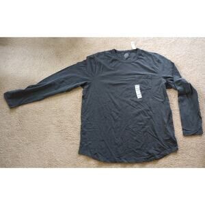 Men's Long Sleeve Tshirt XXL Old Navy Thick Cotton Gray Pocket T-shirt